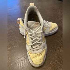 Nike Court Borough Youth Yellow and Gray Sneakers
